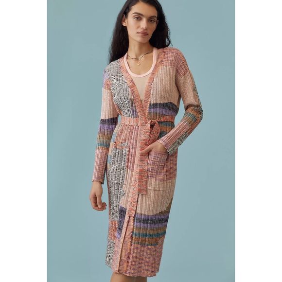 Anthropologie Patchwork Cardigan Sweater - Picture 2 of 8